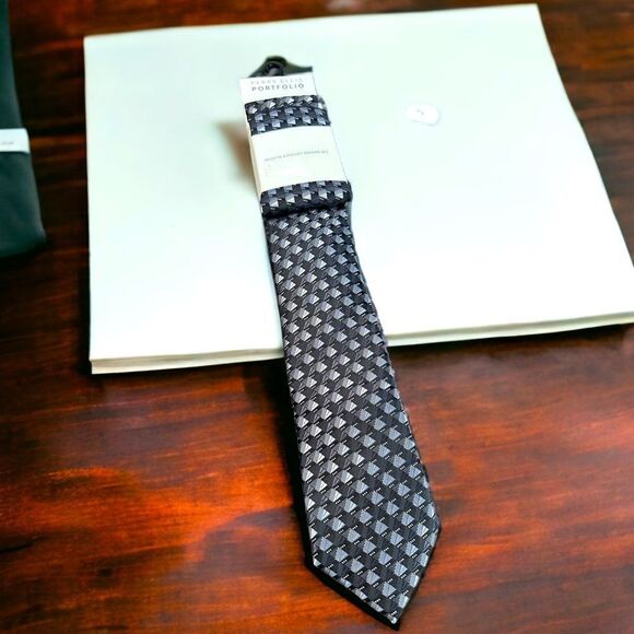 NWT Perry Ellis Portfolio Neck Tie & Pocket Square Set - Picture 1 of 4